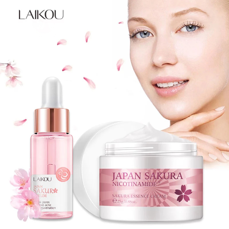 LAIKOU Sakura Serum And Collag - Niacinamide Pore Shrinking Essence ulasan dan harga