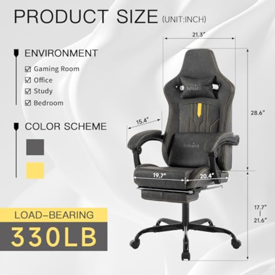 Gaming chair with footrest for - Massage ulasan dan harga