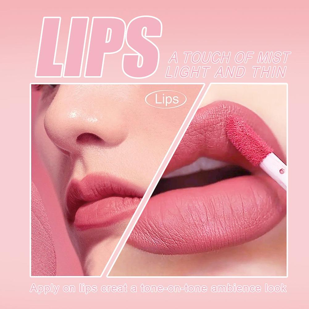 3pcs/set Nude Lip Gloss Matte  - Matte Velvet Lip Tint Long Lasting ulasan dan harga