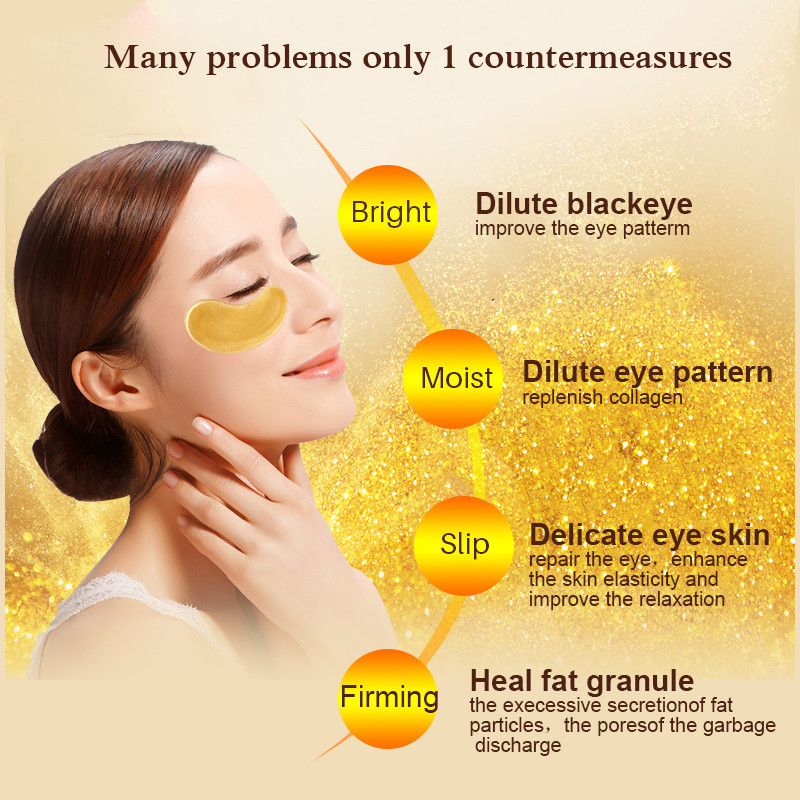 5/10/20/30 Pairs Crystal Gold  - Collagen Under Eye Patches ulasan dan harga