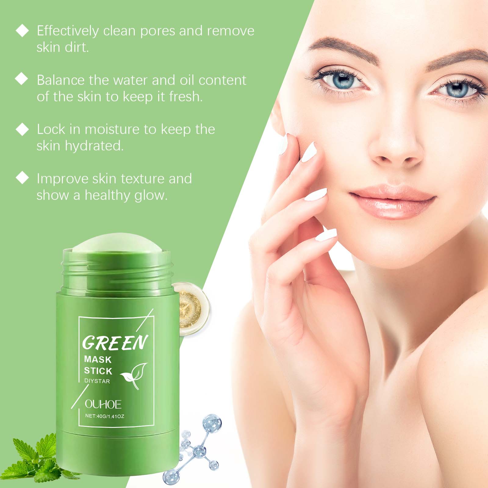 1~5PCS Green Tea Clay Stick Fo - Green Tea Cleansing Clay Mask ulasan dan harga