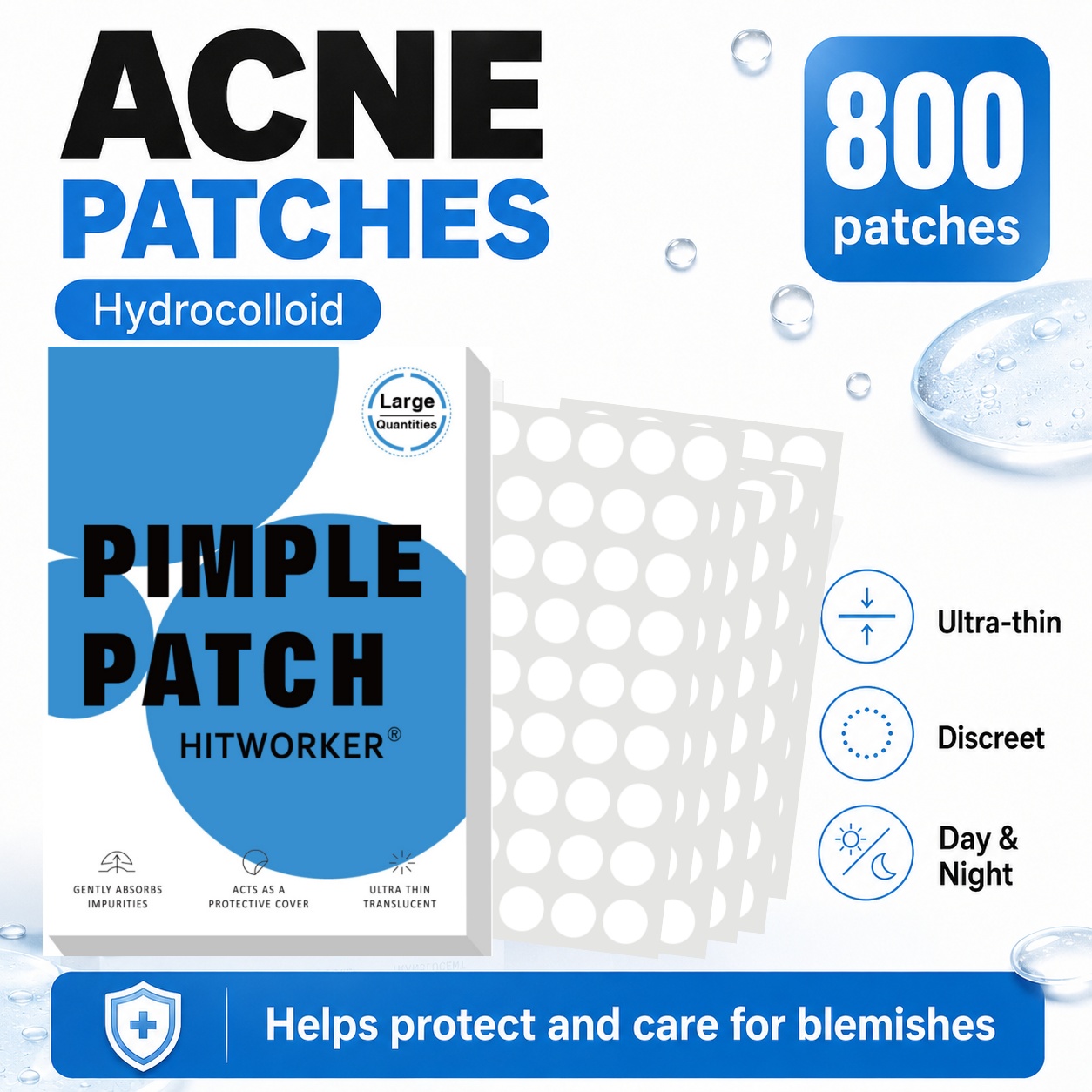 800Pcs Hydrocolloid Acne Pimpl - Hydrocolloid Pimple Patch ulasan dan harga